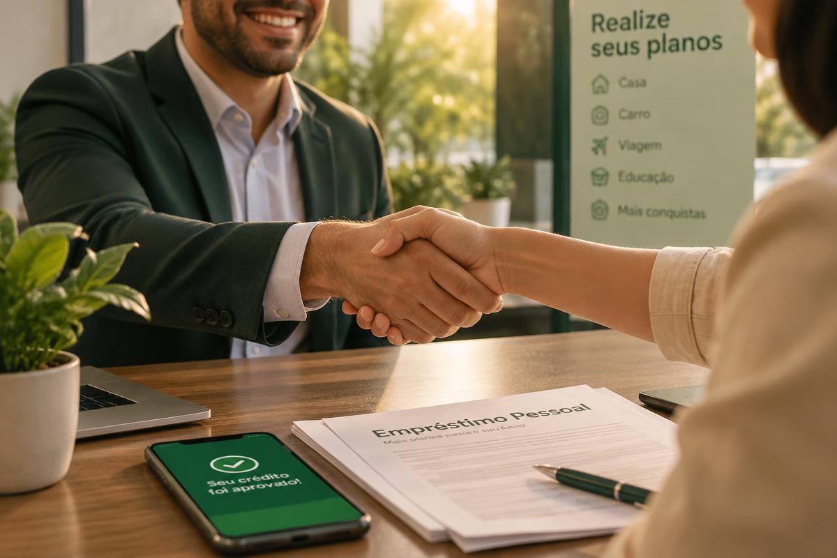 Aperto de mãos com o crédito aprovado na EMPRESTAMO JA!